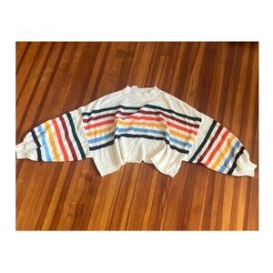 NWT 🌹 Oversized Cropped Rainbow 
Striped Sweater Size M